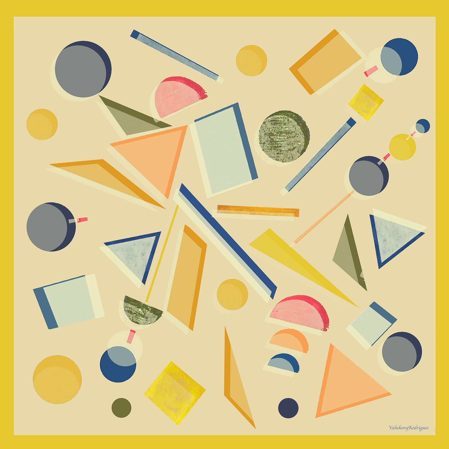 Broken Shapes Silk Scarf