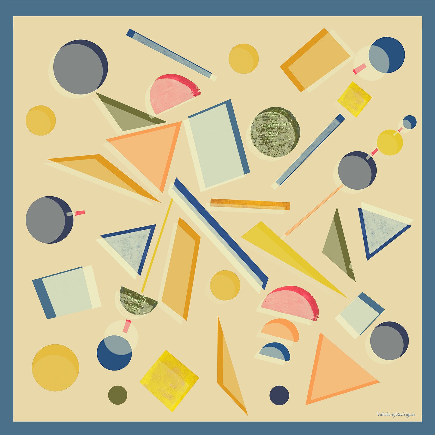 Broken Shapes Silk Scarf