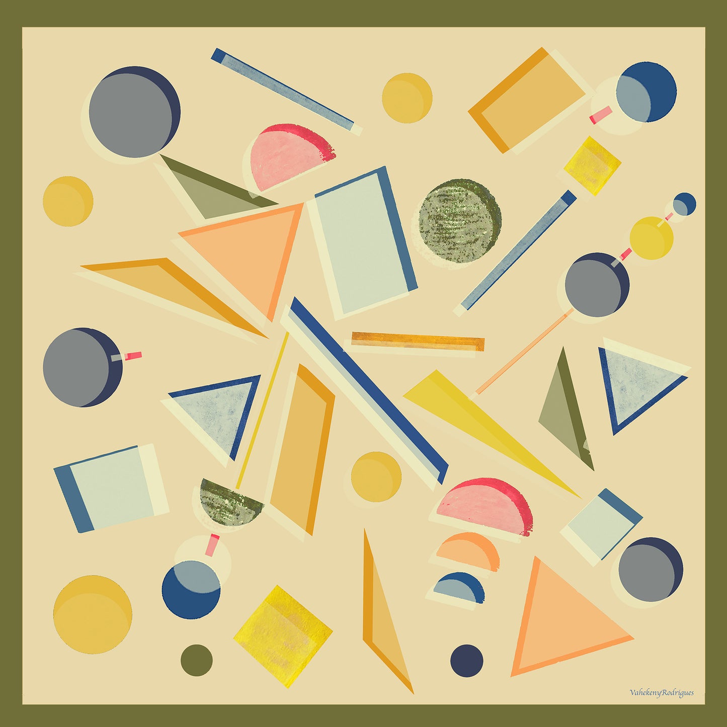 Broken Shapes Silk Scarf