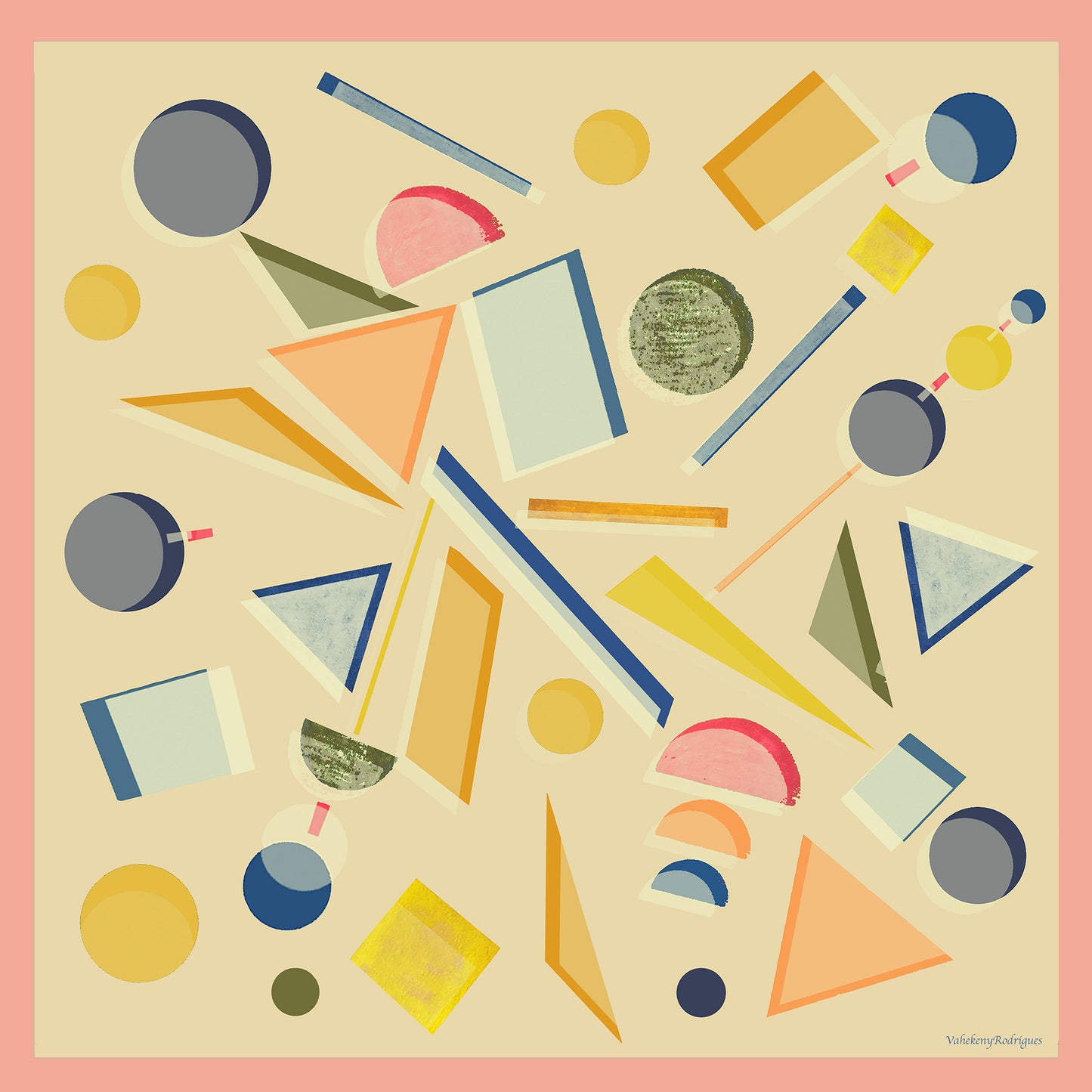 Broken Shapes Silk Scarf