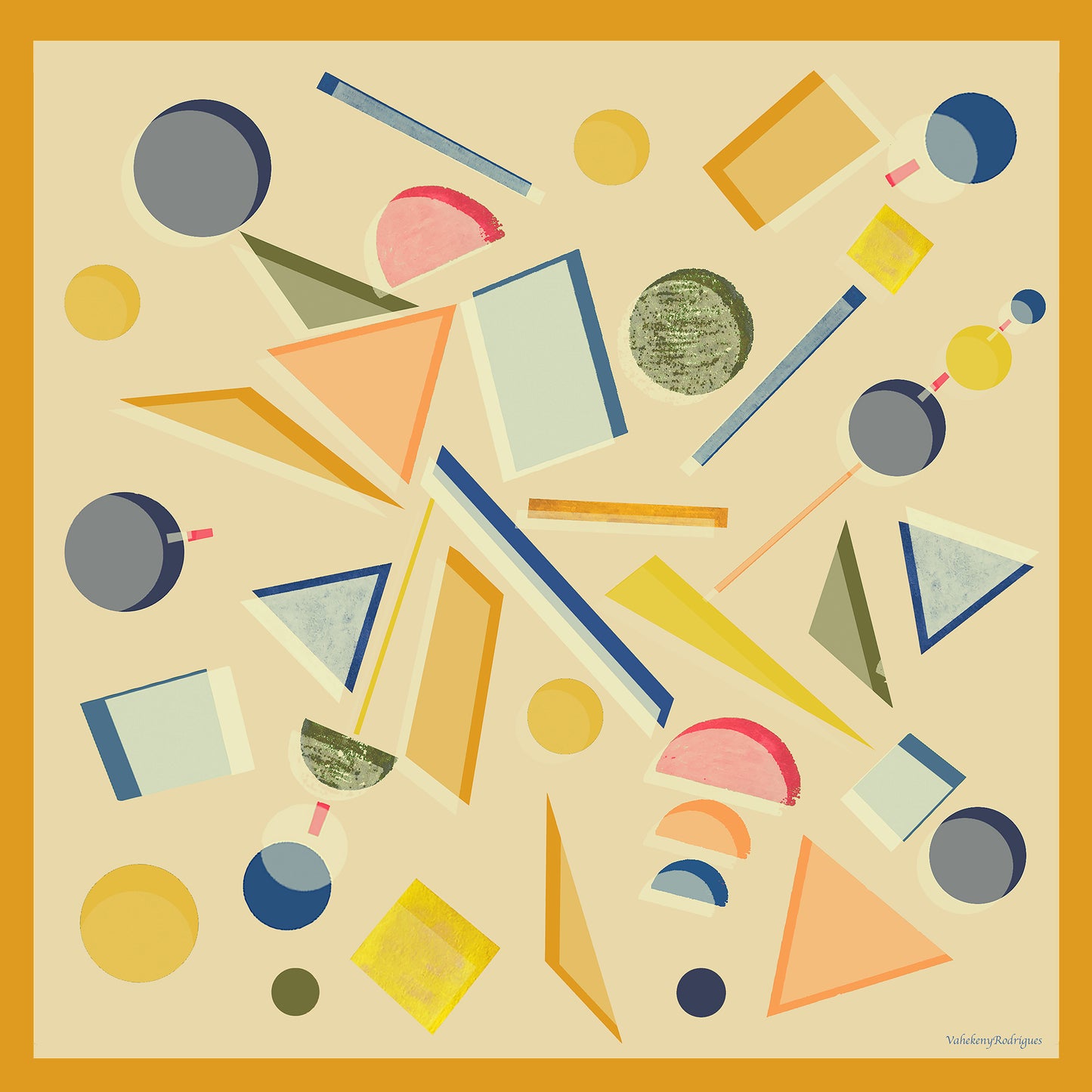 Broken Shapes Silk Scarf