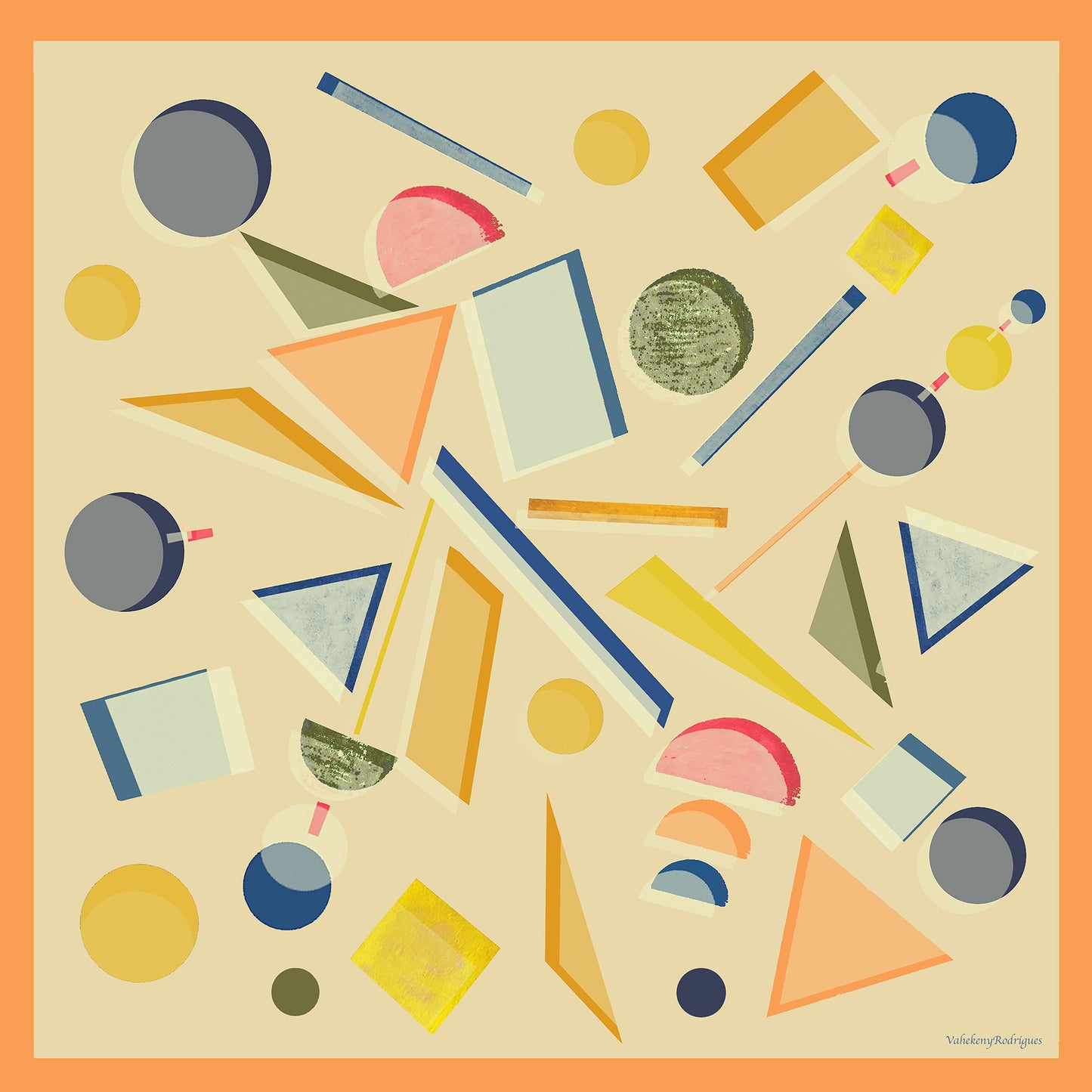 Broken Shapes Silk Scarf
