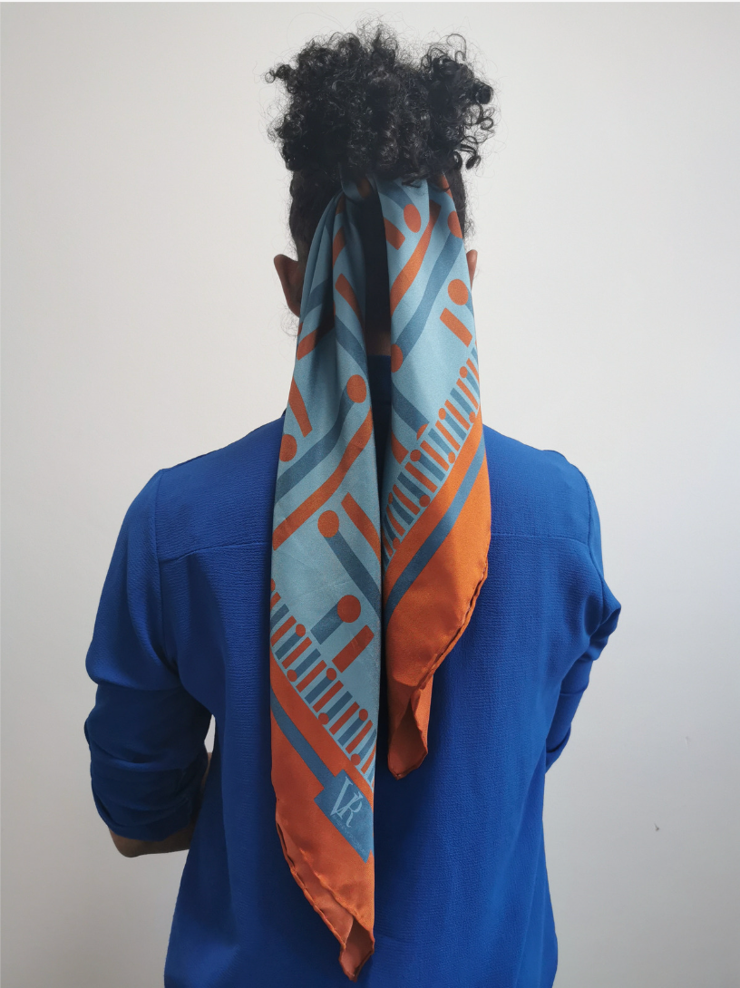 "The Grid" Silk Scarf